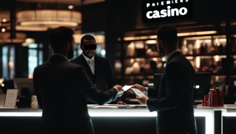 Guichet de paiement d’un casino : procédure de retrait en espèces et vérification d’identité